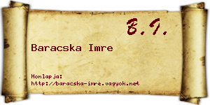 Baracska Imre névjegykártya